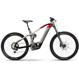  HYBE 9 FULL SUSPENSION ELECTRIC MOUNTAIN BIKE GREY/RED 2024 MODEL