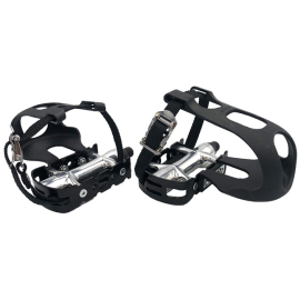 Alloy pedals including toe clips and straps 916 inch thread