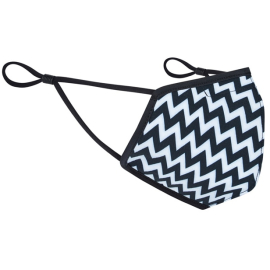  Element reusable face covering  printed zig zag black / white