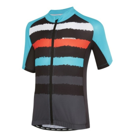   Sportive youth short sleeve jersey  torn stripes blue curaco / chilli red