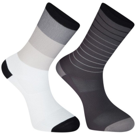 Sportive long sock twin pack stripes phantom  white small