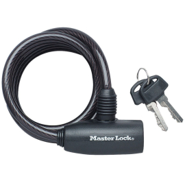 Master Lock Cable Key Lock 8mm x 1.8m [8126] Black