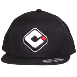 Snapback Caps Embroidered Logo, Flat Peak. Blue, Grey, Red or Black