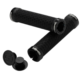   LOCKING GRIPS W/ 2 CLAMPS & END PLUGS BLACK: