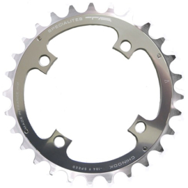 104pcd Chinook 4 Arm Middle Chainring SILVER