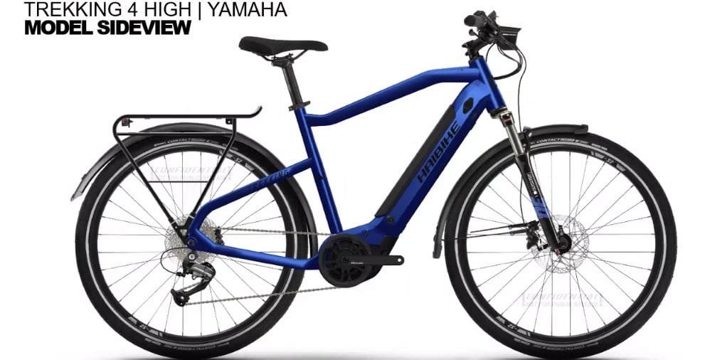 Haibike SDURO TREKKING 4.0 HIGH i500WH GLOSS MATT BLUE 2022 - The Bike  Factory