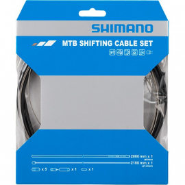 SHIMANO MTB gear cable set for rear only  stainless steel inner  black